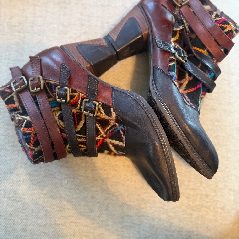 Stylish Multicolor Ankle Boots with Buckle Detail